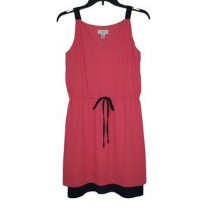 LOFT Dress Size Small Petites Elastic Waist Sleeveless Pink Blue